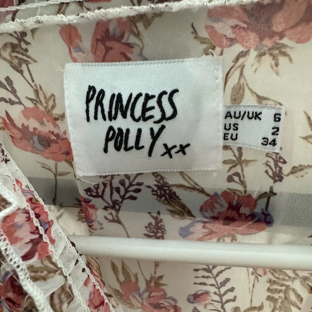 Princess Polly Floral Smocked Ruffle Layered Skirt Long Sleeve Dress ~ Size 2 - Picture 3 of 14